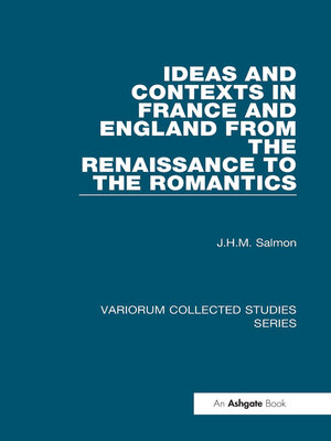 cover image of Ideas and Contexts in France and England from the Renaissance to the Romantics